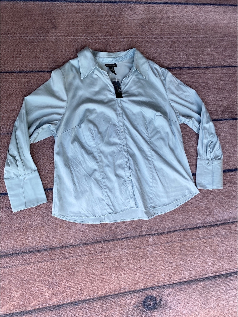 Lane Bryant brand new with tags button down cotton poplin blouse 18 minimalist